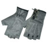 Women's Perforated Washed Out Gray Fingerless Gloves