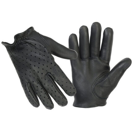 Men's Police Style Perforated Leather Gloves