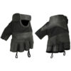 Men's Leather & Mesh Combo Fingerless Gloves