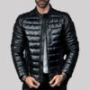 Men's Black Genuine Leather Fully Padded Motorcycle Style Jacket