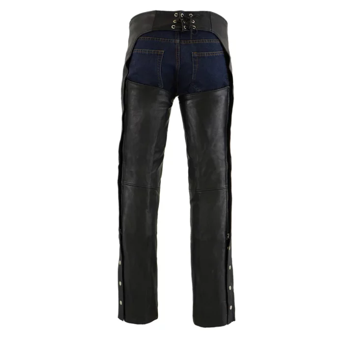 Men's Leather Chaps with Slash Pocket and Thermal Liner - Image 3