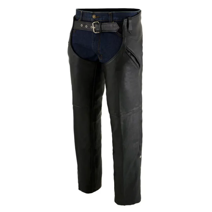 Men's Leather Chaps with Slash Pocket and Thermal Liner - Image 2