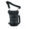 Full Size Biker Black Leather Drop Leg Conceal Pocket Thigh Bag