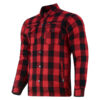 Red Armored Flannel Shirt For Bikers