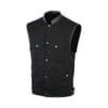 Men's Basic Black Denim Motorcycle Club Vest
