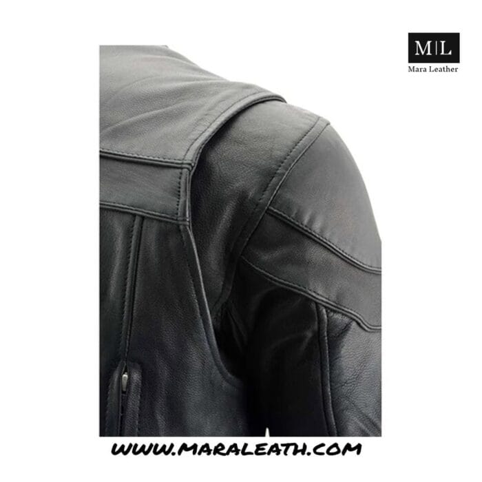 Men's Natural Soft Leather Vented Motorcycle Jacket W/ Thermal Liner - Image 7
