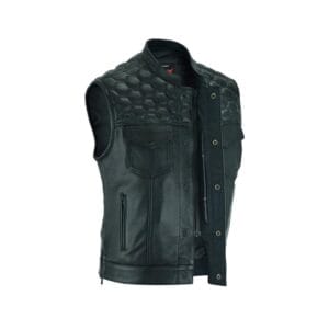 diamond stitch biker vest