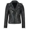 Women's New American Biker Style Leather Jacket