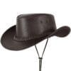 Matte Brown Leather Cowboy Hat W/Braided Hat Band
