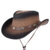 Two Tone Leather Western Style Cowboy Hat With Buffalo Nickel Band