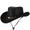 Black Cowhide Cowboy Hat with Buffalo Nickel Band