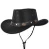 Black Leather Western Style Cowboy Hat With Conchos Band