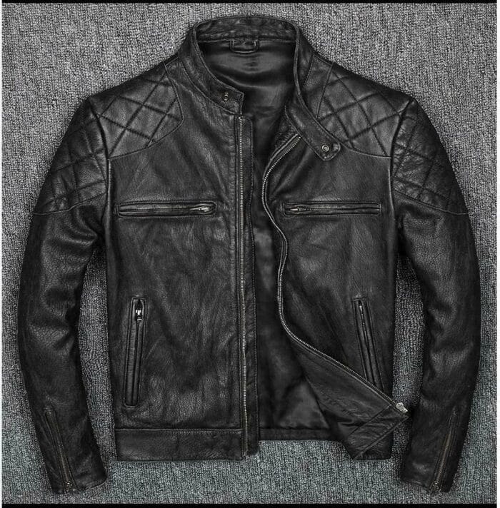 Mens Genuine Leather Motorbike fashion jacket - Image 2