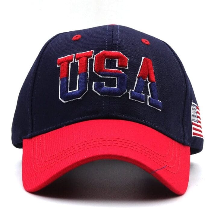 USA Flag 3d Embroidered Cotton Soft Baseball Style Cap - Image 2