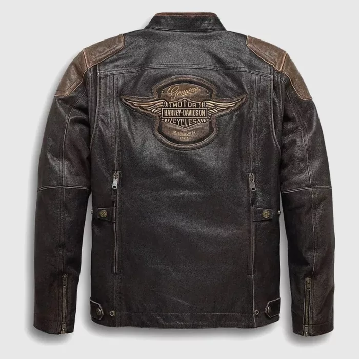 Men’s H-D Triple Vent System Trostel Leather Jacket - Image 2