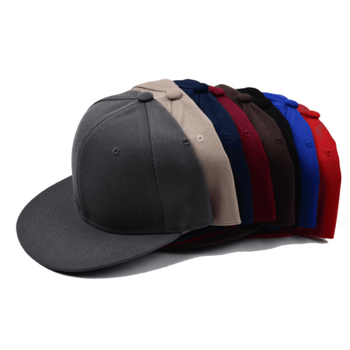 Monotone Flat Bill Snapback Adjustable Cotton Twill Caps - Image 3