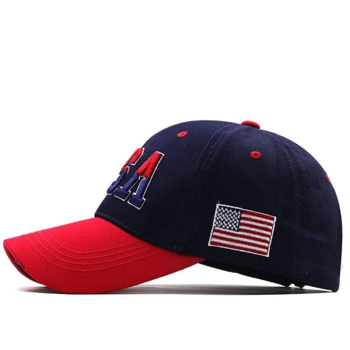 USA Flag 3d Embroidered Cotton Soft Baseball Style Cap - Image 13