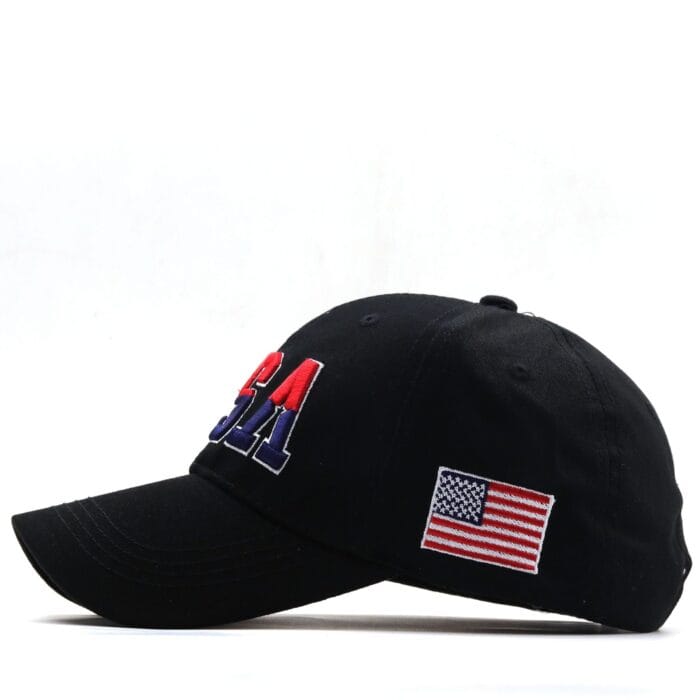 USA Flag 3d Embroidered Cotton Soft Baseball Style Cap - Image 7