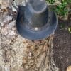 Ruff Rider Outback Leather Distressed Black Cowboy Hat