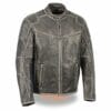 Men's Triple Vent Vintage Black Distressed Leather Jacket