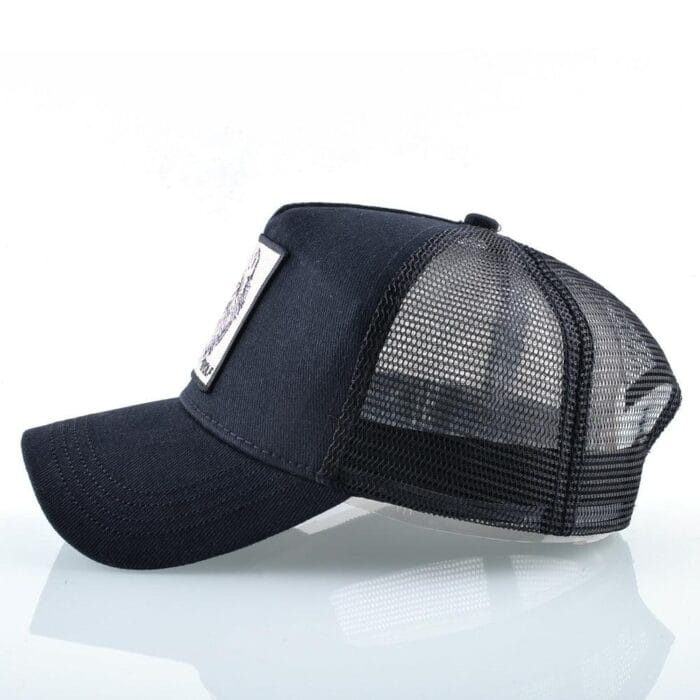Wolf Square Patch Unisex Trucker Mesh Hat Baseball Cap - Image 3
