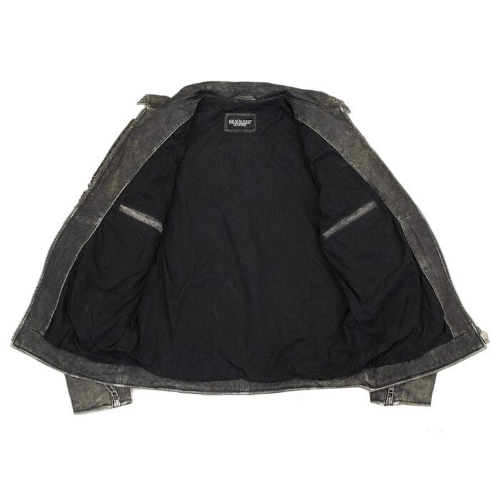 Men's Distressed Brown Leather Café Racer Jacket - Image 3