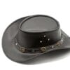 Water Resistant Genuine Black Leather Cowboy Western Hat