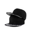 New Flat Brim Soft Cotton Paisley Snapback Cap - Black