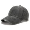 New Washed Distressed Denim Baseball Cap - Vintage Black