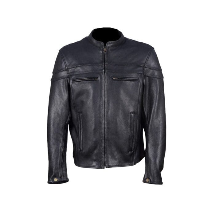 Men's Natural Soft Leather Vented Motorcycle Jacket W/ Thermal Liner - Image 10