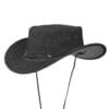 Black Denim Western Rancher Cowboy Hat With Braided Leather Hat Band
