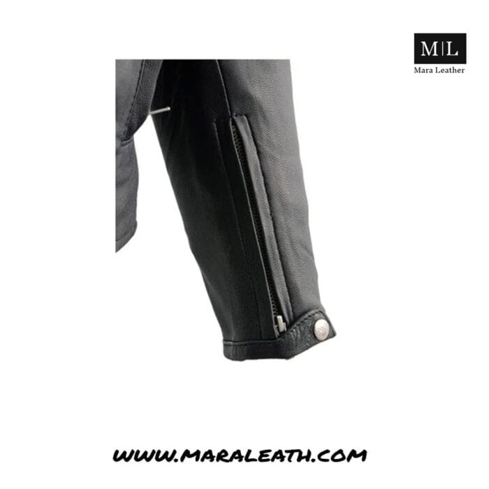 Men's Natural Soft Leather Vented Motorcycle Jacket W/ Thermal Liner - Image 9