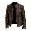 Men's Genuine Leather Brown Casual Jacket