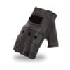 Thick Cowhide Black Leather Multi-use Biker Motorcycle Men's Fingerless Gloves