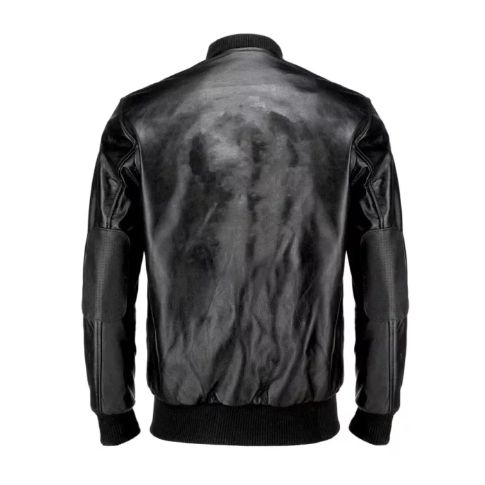 New 70's Retro Bomber Jacket Mens Black Classic Soft Leather Jacket - Image 3