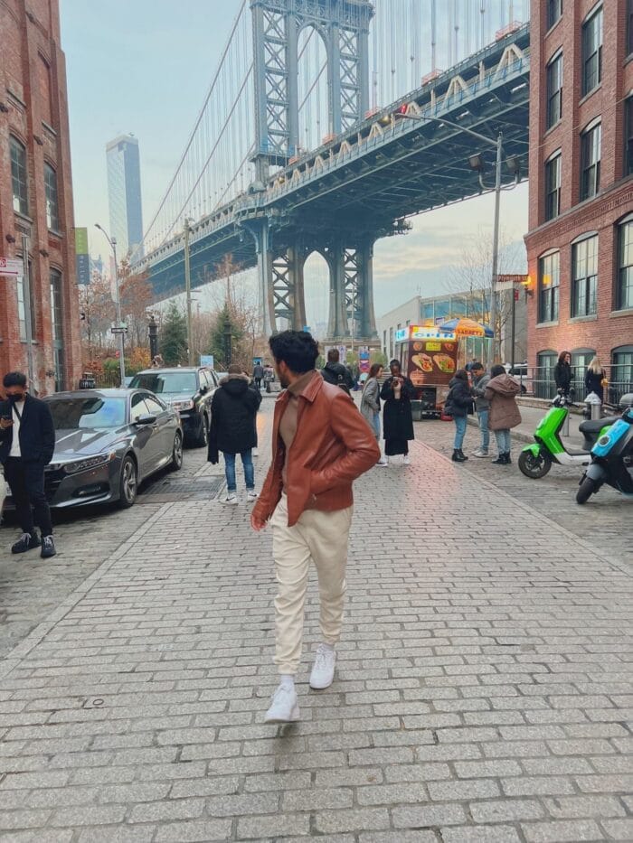 Men's Spread Collar Slim Fit Brown Genuine Leather Fashion Jacket - Image 5