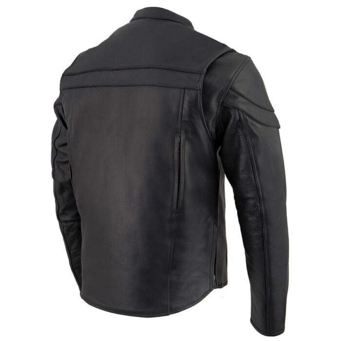 Men's Natural Soft Leather Vented Motorcycle Jacket W/ Thermal Liner - Image 4