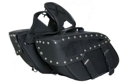 Two Strap Motorcycle SaddleBag W/ Studs