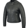 Women's Lightweight Black Leather Motorcycle Jacket