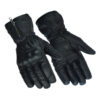 Black Leather Rain Performance Biker Gloves