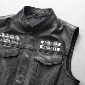 leather motorcycle vest