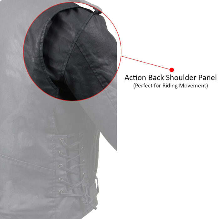 Men's Waxed Denim Moto Jacket With Armor - Image 9