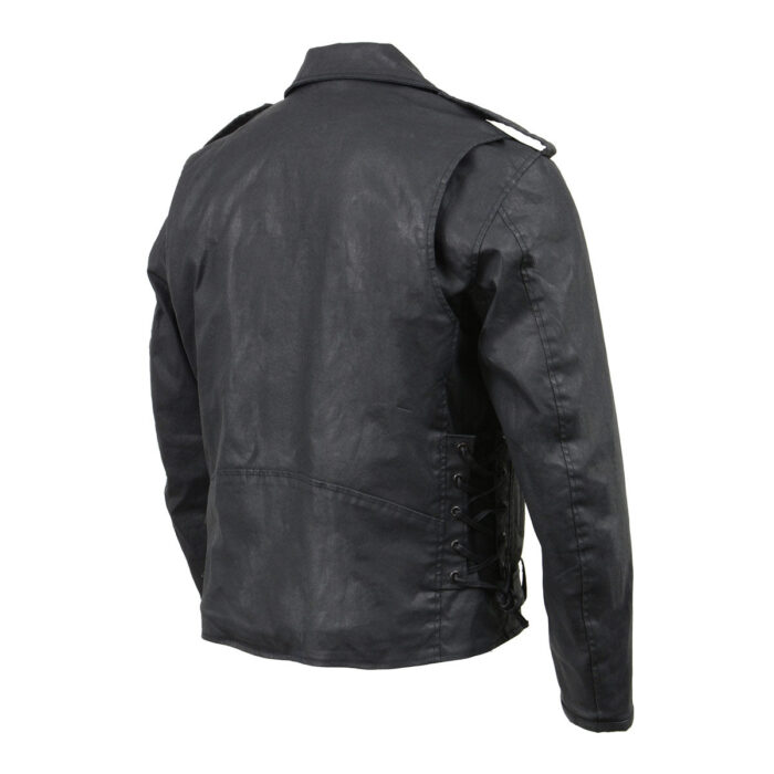 Men's Waxed Denim Moto Jacket With Armor - Image 7